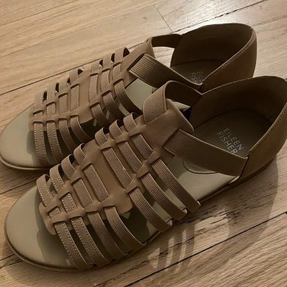 Eileen Fisher Tan Strappy Sandals - Picture 1 of 5